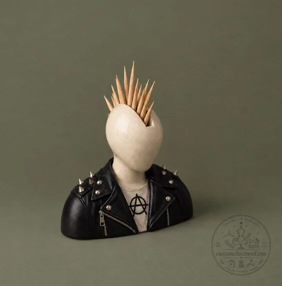 Punk Man Ceramic Toothpick Holder