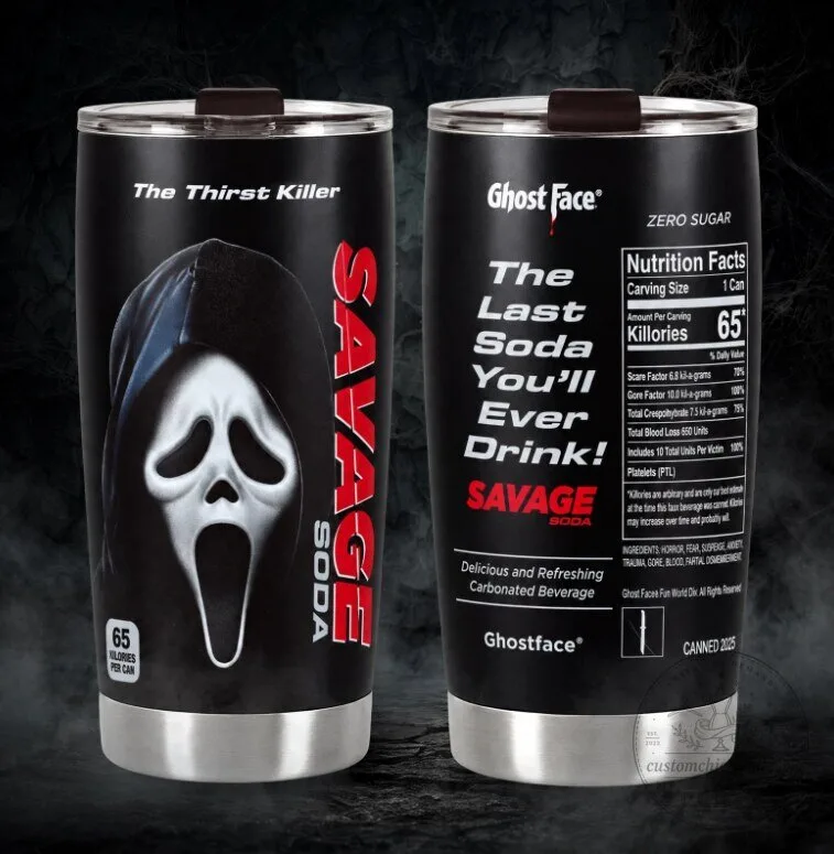 Ghost Face Scream Insulated Stainless Steel Tumbler 7 Ghost Face Scream Insulated Stainless Steel Tumbler