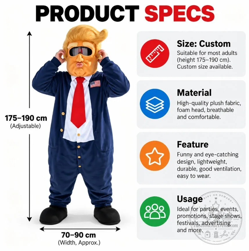 Funny Trump Suit / Funny Character Head Mask 9 Funny Character Head Mask Donal Truml