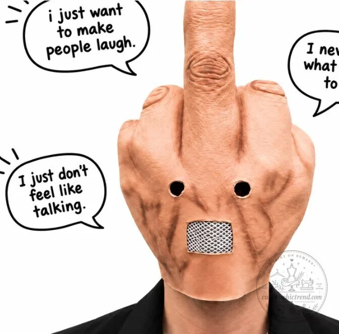 Middle Finger Latex Mask