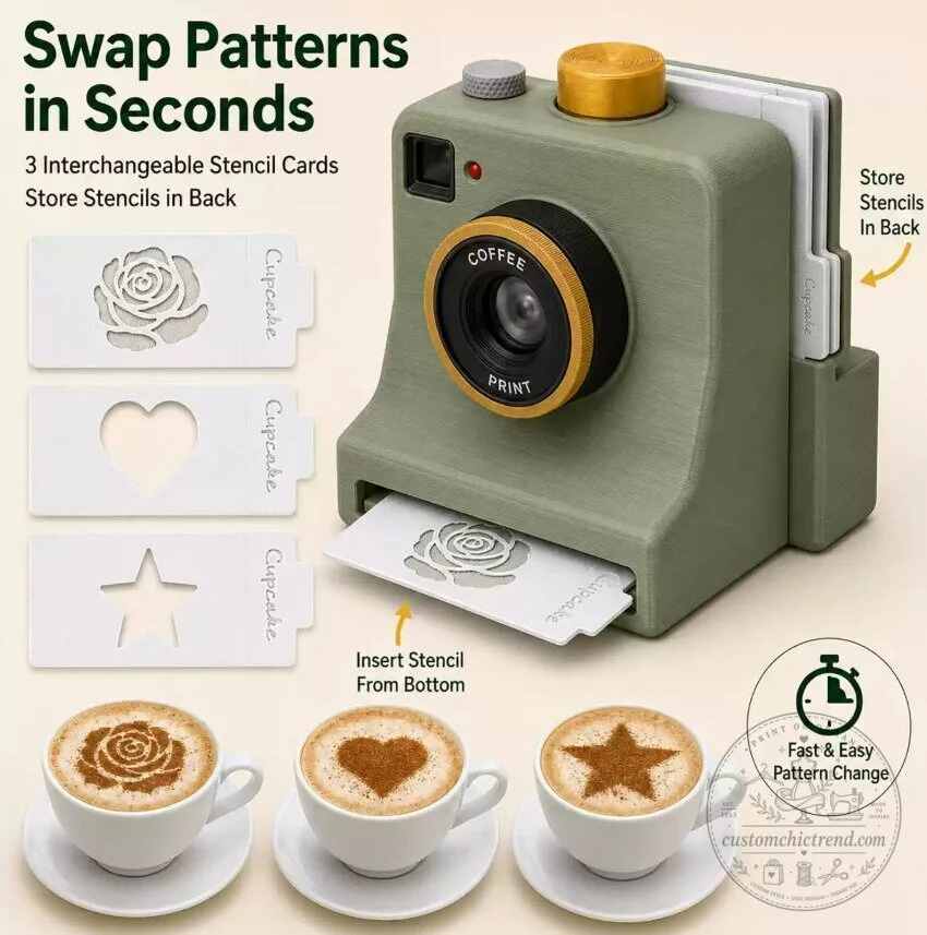 3D Printed Latte Art Camera / One-Click Coffee Art Machine 17 3D Printed Latte Art Camera / One-Click Coffee Art Machine
