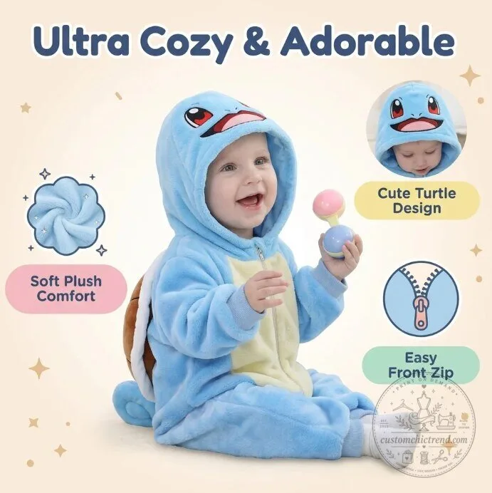 Squirtle (Carapuce) Onesie babysuit 10 Squirtle (Carapuce) Onesie babysuit