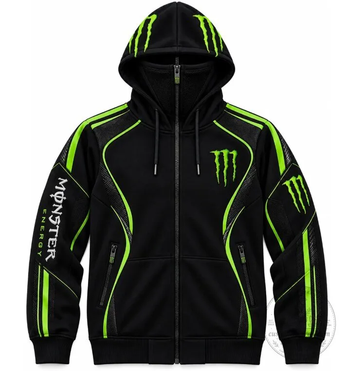 Monster Hoodie Zip Mask Black/white