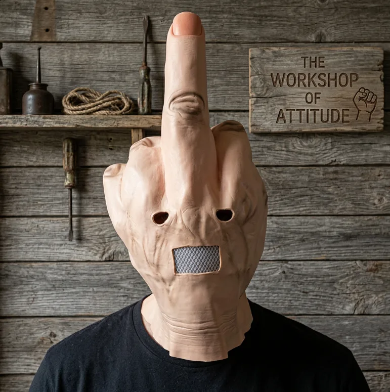 Middle Finger Latex Mask